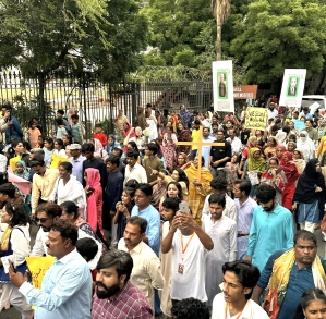 Minorities Rights March in Karachi, Pakistan on Aug. 10, 2025.