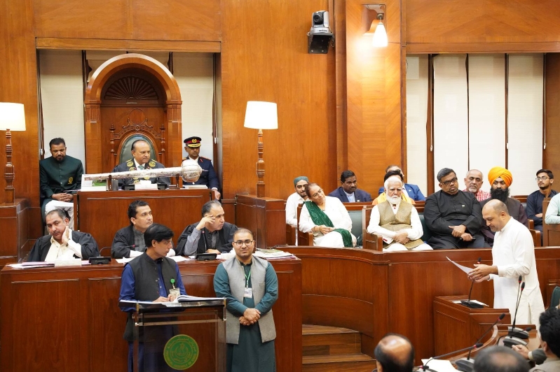 Sindh Assembly Deputy Speaker Anthony Naveed chairs a special session of the provincial legislature on National Minorities Day in Karachi, Pakistan.