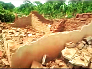 Demolished home of Wambuzi Maka Uthman in Mayuge, Uganda, after he converted to Christianity.