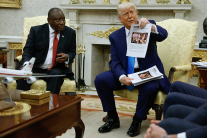 U.S. President Donald Trump with South Africa President Cyril Ramaphosa
