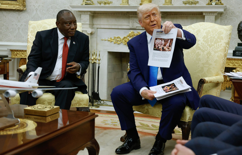 U.S. President Donald Trump with South Africa President Cyril Ramaphosa