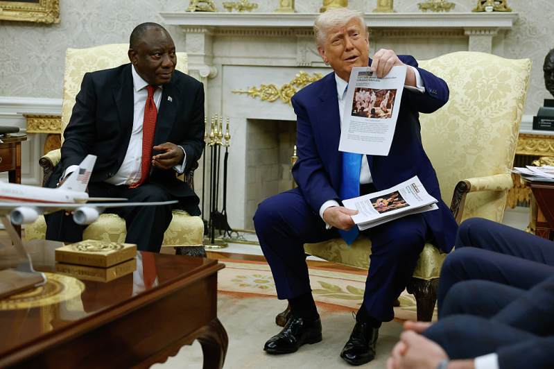 U.S. President Donald Trump with South Africa President Cyril Ramaphosa