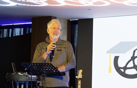 Dr. Marvin Oxenham speaks during the 19th Global Consultation of the International Council for Evangelical Theological Education (ICETE), held March 3–7, 2025, in Tirana, Albania