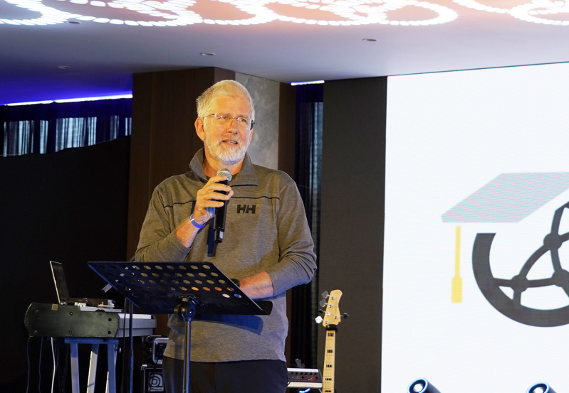 Dr. Marvin Oxenham speaks during the 19th Global Consultation of the International Council for Evangelical Theological Education (ICETE), held March 3–7, 2025, in Tirana, Albania