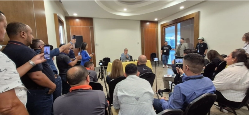 press conference with Marco Barrientos
