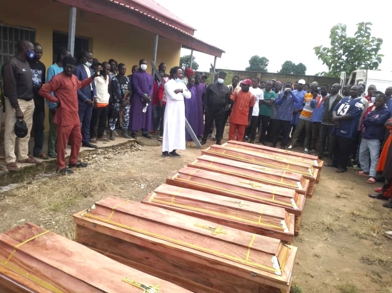 Funeral of Christians killed on Aug. 28, 2025 in Kauru County, Kaduna state, Nigeria.
