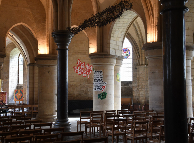 Graffiti questioning God at Canterbury Cathedral provokes ire of U.S.. President JD Vance and Elon Musk