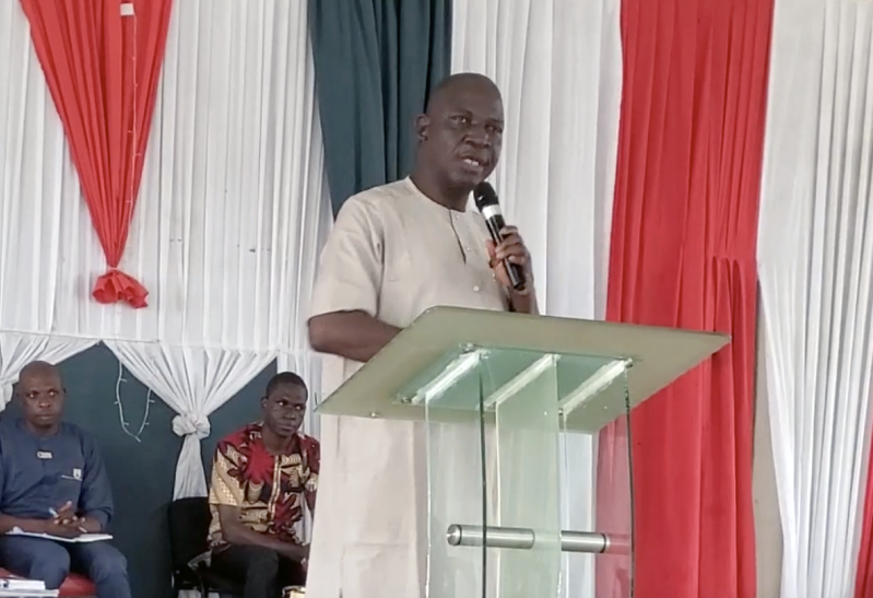 Rev. Dr. Job Ayuba Bagat Mallam, president of the Evangelical Church Winning All (ECWA), speaks at a recent church event in Nigeria.