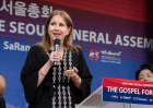 Cinthia Hieber, President and CEO of the Paraguayan Stuttering Association, shares her testimony and calls for radical inclusion of people with disabilities during the second panel at the World Evangelical Alliance General Assembly in Seoul on Oct. 27, 20