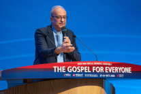 Rev. Botrus Mansour, newly installed Secretary General and CEO of the World Evangelical Alliance, delivers his inaugural address at the General Assembly in Seoul, South Korea, Oct. 31, 2025, calling the global church to unity and gospel impact.