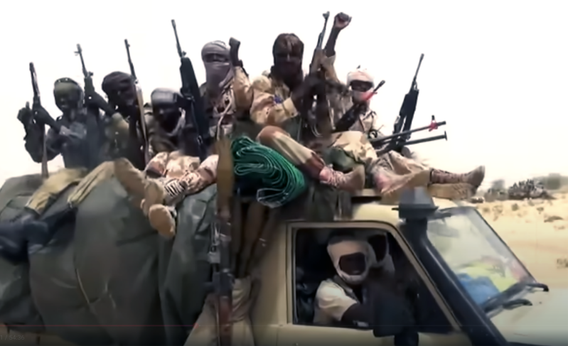 Screenshot from a video shows armed militants in Nigeria. The extremist group Boko Haram, along with Islamic State affiliates and Fulani militant herders, has been responsible for widespread attacks on Christian communities.