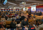 Delegates attend a business session at the World Evangelical Alliance General Assembly in Seoul, South Korea, where the draft Seoul Declaration was presented for discussion and feedback before a plenary vote.