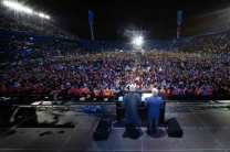 Thousands filled Vélez Stadium in Buenos Aires on Friday, Nov. 7, 2025, for the opening night of the “Esperanza Buenos Aires” festival.