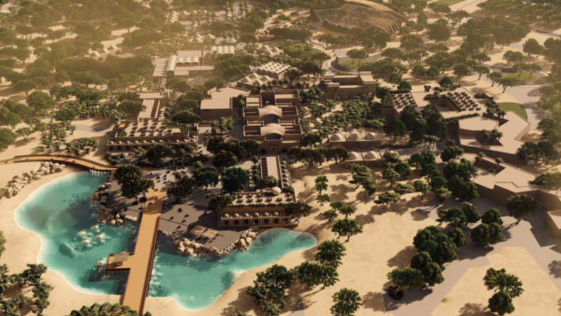 An artistic rendering of the proposed Pilgrimage Village of the Baptism Development Zone of the Bethany beyond the Jordan area in Jordan.