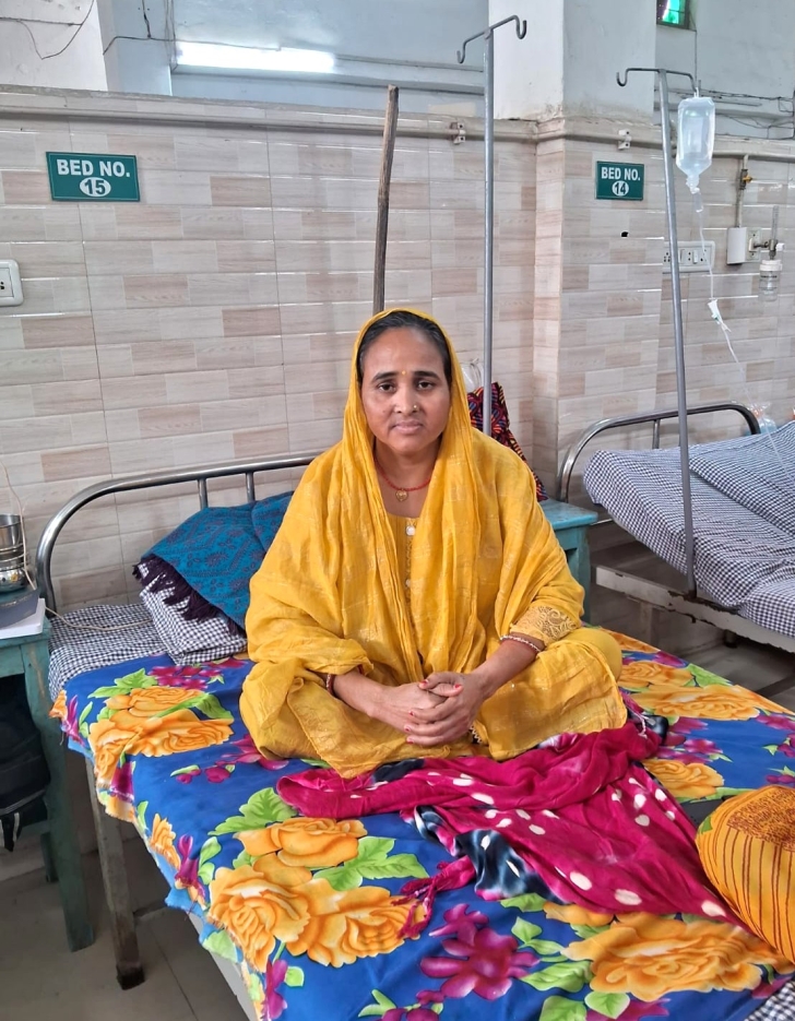 Sheela Devi in Kachhwa Christian Hospital in Uttar Pradesh state, India.