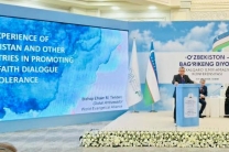 Bishop Efraim Tendero, Global Ambassador of the World Evangelical Alliance, delivers an address on religious tolerance during an international conference in Tashkent, Uzbekistan, on Nov. 15.