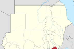 Location of Blue Nile state in Sudan.