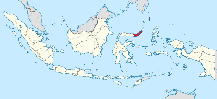 Location of North Sulawesi Province in Indonesia.