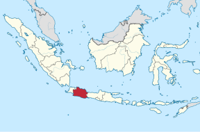 Location of West Java Province in Indonesia.
