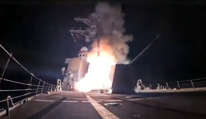 Video released by U.S. Command shows missiles launched from a U.S. warship during strikes against ISIS targets in Nigeria on Dec. 25, 2025.