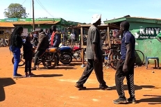 Central street in Busia, Uganda.