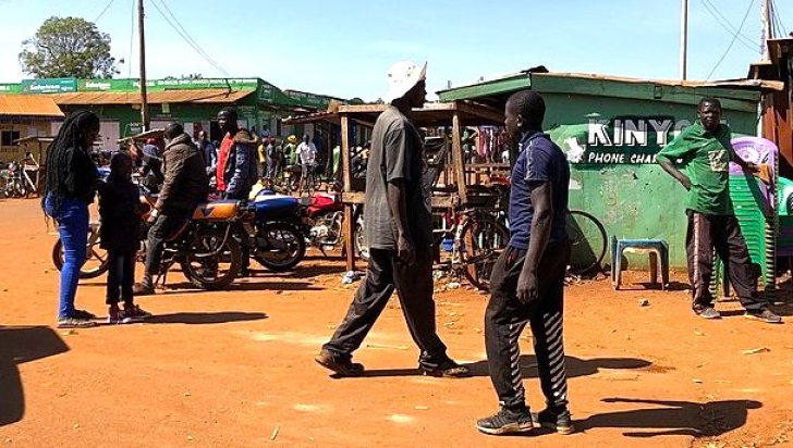 Central street in Busia, Uganda.