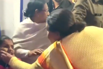 Local BJP official Anju Bhargava accuses Safalta Kartik of converting to Christianity at Christmas event for blind children in Jabalpur, Madhya Pradesh state, India on Dec. 20, 2025.