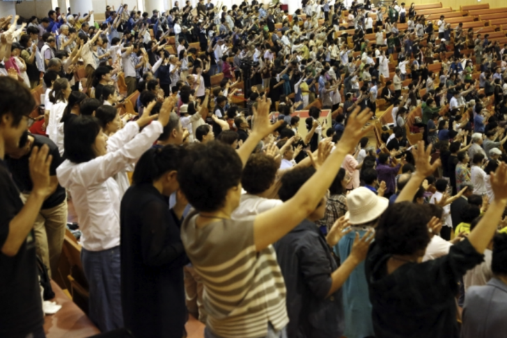 File photo: Korean Christians pray at a church.