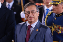 President of Colombia Gustavo Petro arrives for Daniel Noboas presidential inauguration at National Assembly building on May 24, 2025 in Quito, Ecuador.