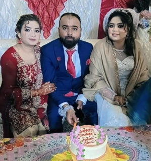 Groom Sharoon Hanif and his wife, Mehak Sharoon, are seen hours before a gas cylinder explosion killed the newlyweds and six other Christians at a family home in Islamabad on Jan. 11, 2026.