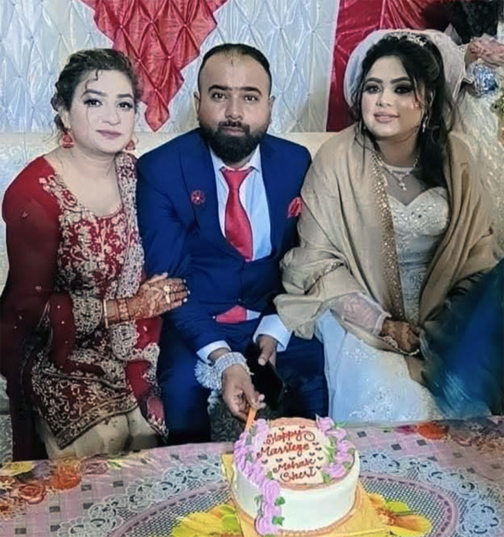 Groom Sharoon Hanif and his wife, Mehak Sharoon, are seen hours before a gas cylinder explosion killed the newlyweds and six other Christians at a family home in Islamabad on Jan. 11, 2026.