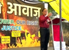 The Rev. Richard Howell addresses rally against persecution of Christians in Jantar Mantar, New Delhi on Aug. 22, 2025.