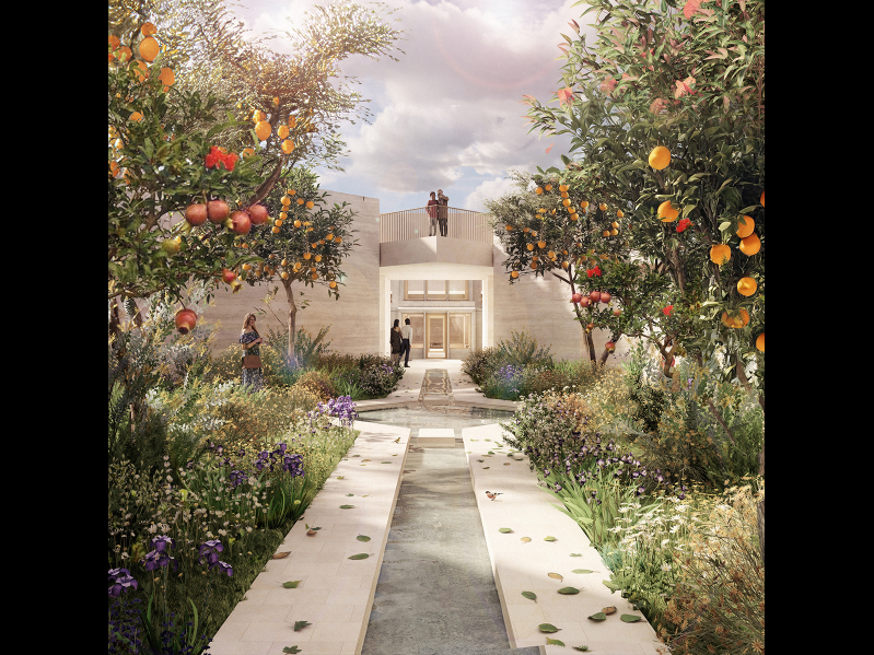 Architectural rendering of the proposed Museum of Jesus’ Baptism at Bethany Beyond the Jordan