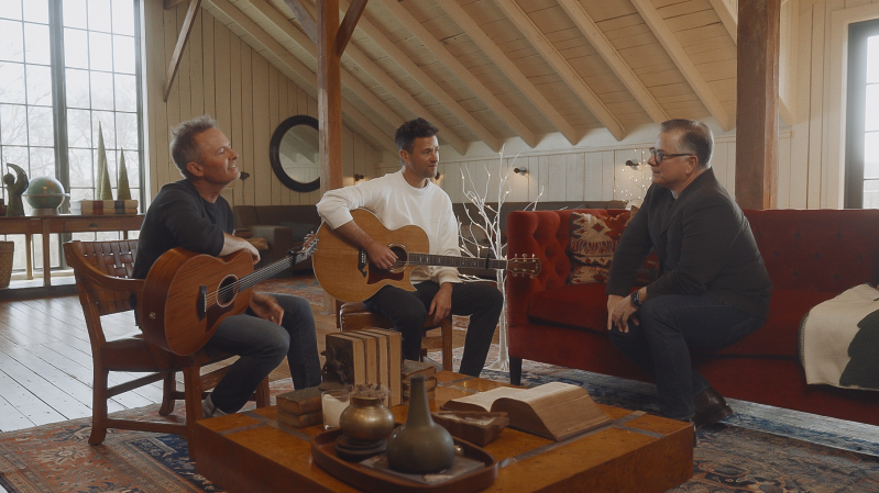 Chris Tomlin, Ben Fielding, John Dickson in THE FIRST HYMN