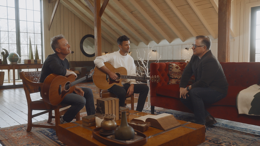 Chris Tomlin, Ben Fielding, John Dickson in THE FIRST HYMN