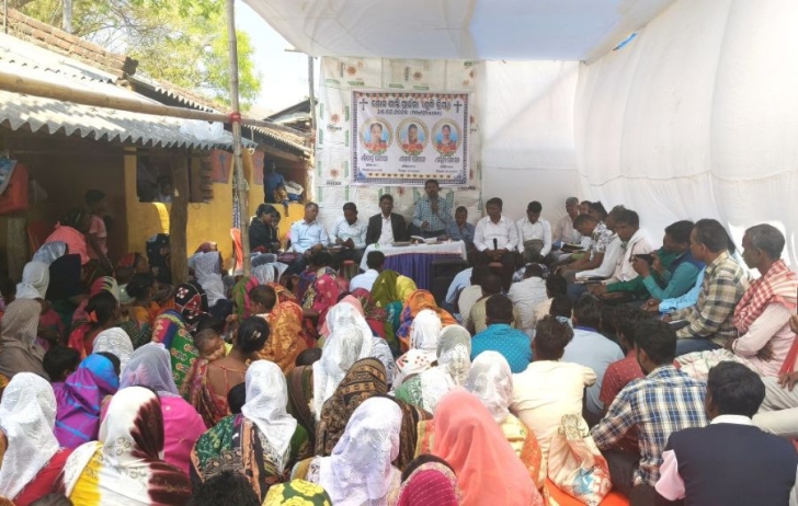 Prayer meeting on Feb. 16, 2026 after killing of three Christians in Nialijharan village, Keonjhar District, Odisha state, India.