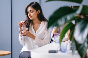 Young Indian Woman at Café