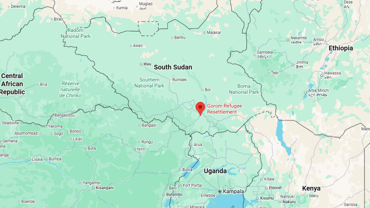 Location of Gorom Refugee Settlement in South Sudan.