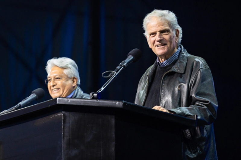 Franklin Graham, accompanied by David Ruiz