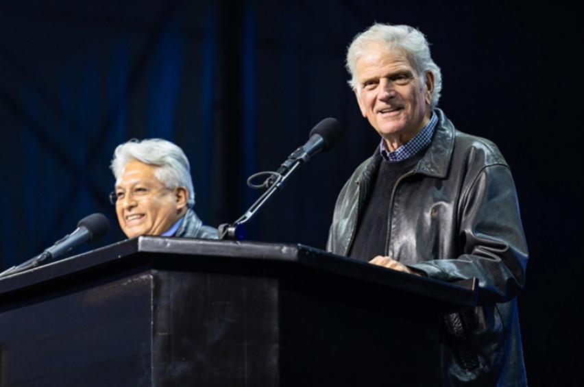 Franklin Graham, accompanied by David Ruiz