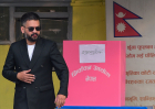 Balendra Shah, a leading figure of the Rastriya Swatantra Party (RSP) and a candidate for prime minister, leaves a polling station after casting his vote during Nepal’s parliamentary elections in Kathmandu.