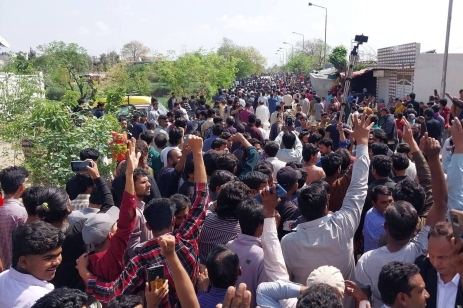Christian residents of Rimsha Colony protest against planned evictions by Islamabads municipal authority.