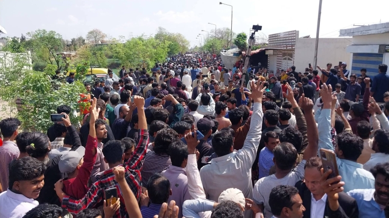 Christian residents of Rimsha Colony protest against planned evictions by Islamabads municipal authority.