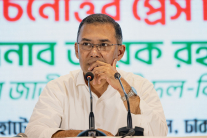 Mr Tarique Rahman, Chairman of BNP, addresses media for the first time after BNP wins the 13th General Election on February 14, 2026 in Dhaka, Bangladesh.