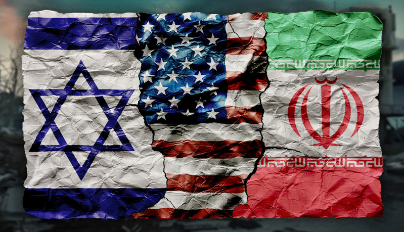 Iran Israel USA flags