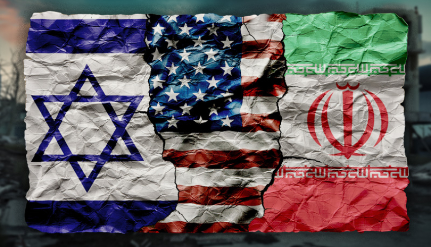 Iran Israel USA flags