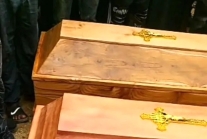 Caskets bearing corpses of three Christians killed in Jos, Plateau state, Nigeria on April 3, 2026.