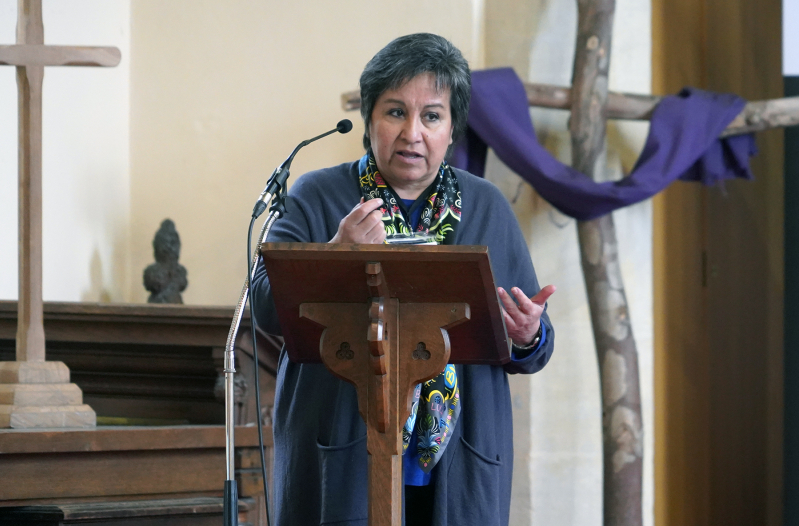 Marcela Szymanski of Aid to the Church in Need speaks at the Marcham+10 consultation on April 17, emphasizing how documented patterns of abuse—including abduction and sexual exploitation under religious pretexts—have shaped growing policy awareness of gen