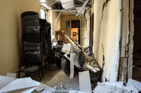 Church building damaged in Sloviansk on April 25, 2026 by Russian bombs; a prior strike in 2024 also caused damge.