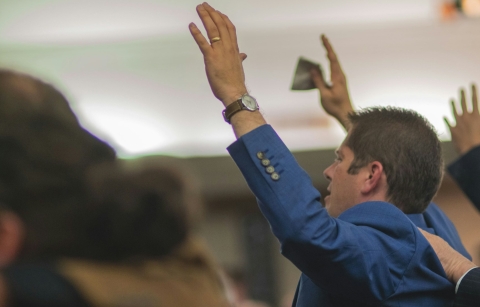 Pentecostal church, worship, man, praise